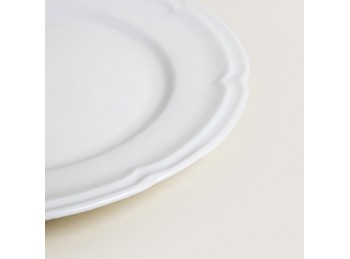 Plato De Porcelana Blanca Redondo Dana 21.5 Cm