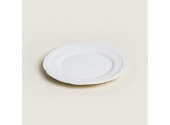 Plato De Porcelana Blanca Redondo Dana 21.5 Cm