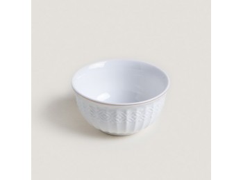 Bowl De Porcelana Blanco Borde Dorado 11,5 Cm 