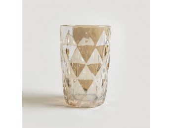 Vaso Alto de Vidrio Rombos