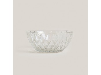 Bowl De Vidrio Diseño Diamantes 15,24 Cm