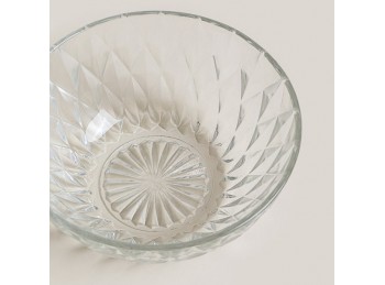 Bowl De Vidrio Diseño Diamantes 15,24 Cm