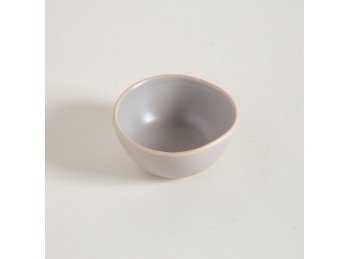 Bowl De Ceramica Gris Con Borde Natural