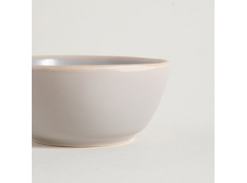 Bowl De Ceramica Gris Con Borde Natural