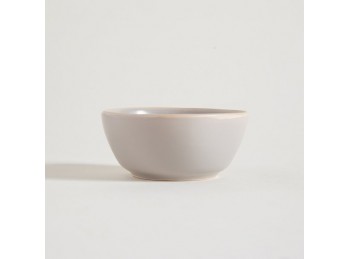 Bowl De Ceramica Gris Con Borde Natural