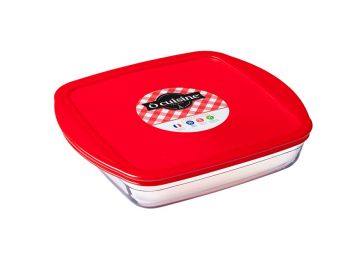 Fuente Vidrio Tapa Ocuisine Cuadrada 0,35 L