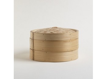 Vaporiera De Bamboo 2 Pisos 