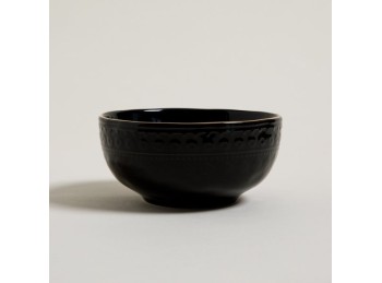 Bowl Monterrey Black Borde Dorado 15X7 Cm