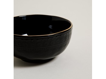 Bowl Monterrey Black Borde Dorado 15X7 Cm