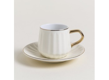 Taza Con Plato Claire Cream