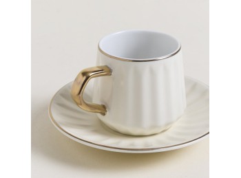 Taza Con Plato Claire Cream