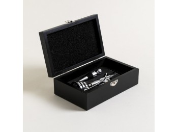 Set De Vino 2 Piezas + Caja De Madera