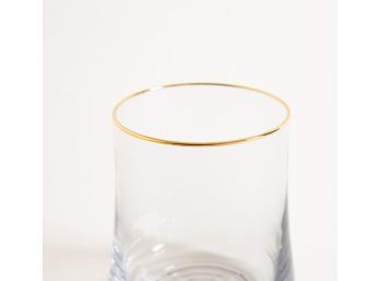 Vaso Black Glass Borde Dorado 9.5X7.5Cm