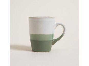 Mug Blanco y Rayas Verdes