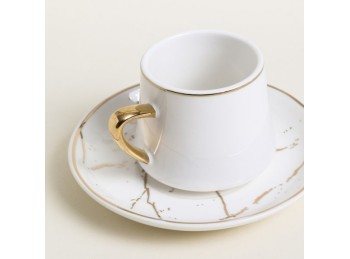 Set x 6 Tazas y Platos de Cafe 90 Ml