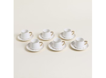 Set x 6 Tazas y Platos de Cafe 90 Ml