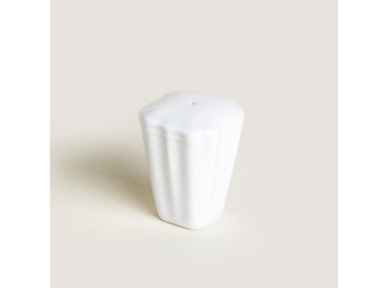 Salero De Ceramica Blanca Ranuras 5X6Cm