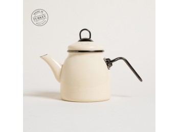Pava Enlozada Crema Con Manija Negra Brillante 1300 Ml