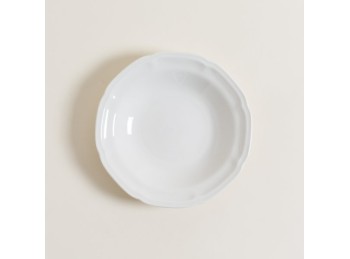 Plato Hondo De Porcelana Blanca Redondo Dana 22 Cm