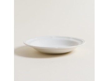 Plato Hondo De Porcelana Blanca Redondo Dana 22 Cm