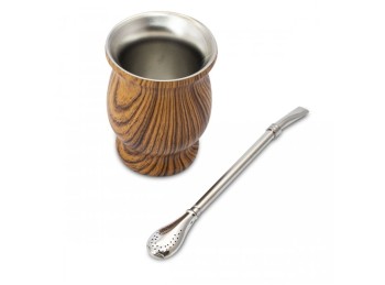 Mate de acero inoxidable Roble claro