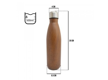 Botella De Acero Inoxidable Roble Oscuro 500 Ml