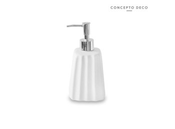 Dispenser Ceramica Lineas Verticales Blanco