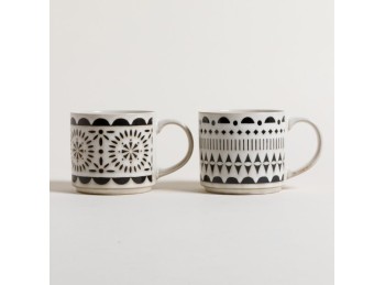 Mug Nepal Recto Crema & Negro 443 Ml