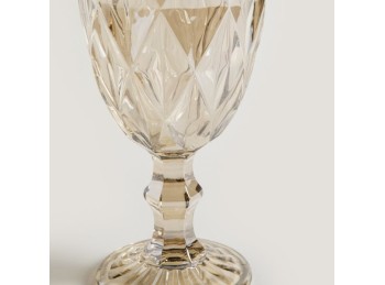 Copa De Vidrio Rombos Color Champagne 350 Ml
