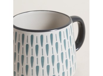 Mug Crema Y Gris Drops 400 Ml