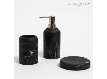 Dispenser Ceramica Simil Marmol Negro