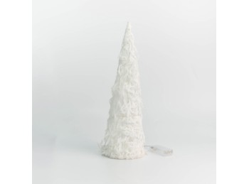 Cono Blanco Con Luz A Pila 40Cm