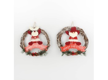 Roscas Ramas PapÃ¡ Noel/Reno 21X36Cm
