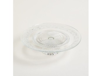 Pie De Torta De Vidrio Labrado 29 Cm