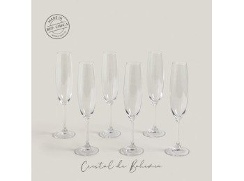 Copa De Champagne Cristal De Bohemia Milvus 250 Ml
