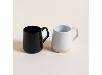 Mug De Ceramica Conico Surtido Negro/Blanco 600 Ml