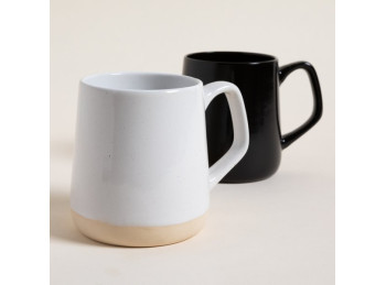 Mug De Ceramica Conico Surtido Negro/Blanco 600 Ml