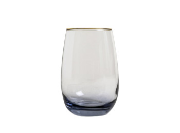 Vaso Alto Fumé Borde Dorado 350Ml