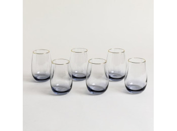 Vaso Alto Fumé Borde Dorado 350Ml