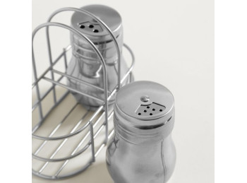 Set X 2 Especieros Acero 8 X 5 Cm 4 Posiciones Con Soporte