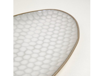 Bandeja Oval De Ceramica Panal 33Cm