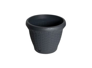 Maceta Turquia Rattan Gris Mate 19x24 Cm 