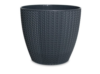 Maceta Tejida Turquia Gris Mate 12x14Cm