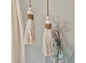 Puertero Macrame Hilo Con Yute Crudo