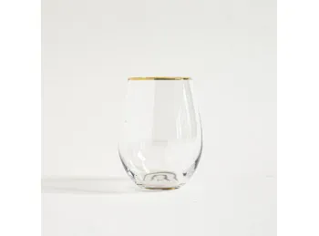 Vaso Bombé Borde Dorado 500 Ml