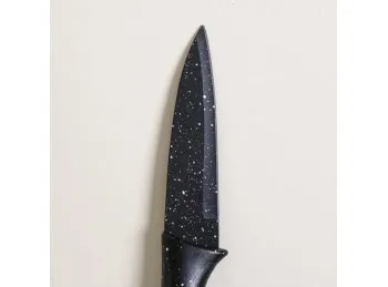 Cuchillo Hoja Negra Mango Granito 20 Cm