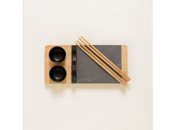 Set De Sushi Negro Para 2 Bamboo 30X14 Cm 