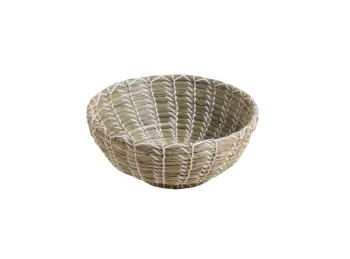 Bowl Conico Bajo De Seagrass Con Blanco 34X13 Cm