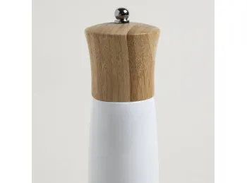Molinillo Recto De Bamboo Laqueado Blanco 15 Cm