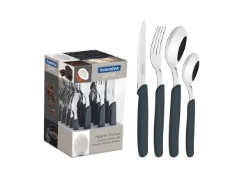 Carmel Juego De Cubiertos 24 Pz. Negro